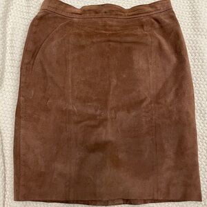 Winlet Brown 100% Real Suede Leather Skirt